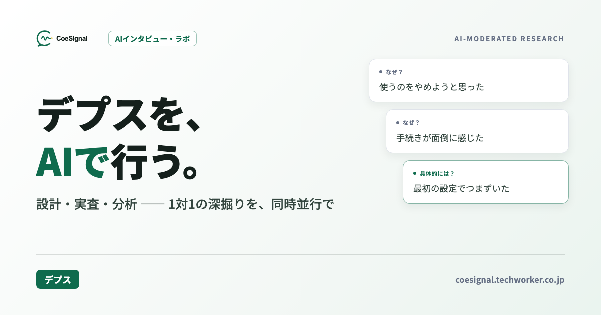 デプスインタビューをAIで行う｜設計・実査・分析の実務